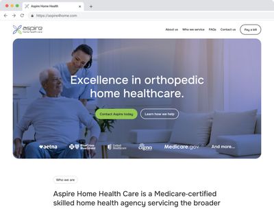 Aspire Home Health website flat mockup