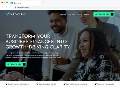 Capovario website flat mockup