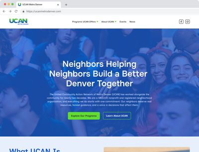 United Community Action Network (UCAN) website flat mockup