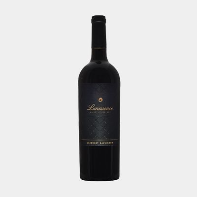 Mockup of Lunessence-branded red wine bottle